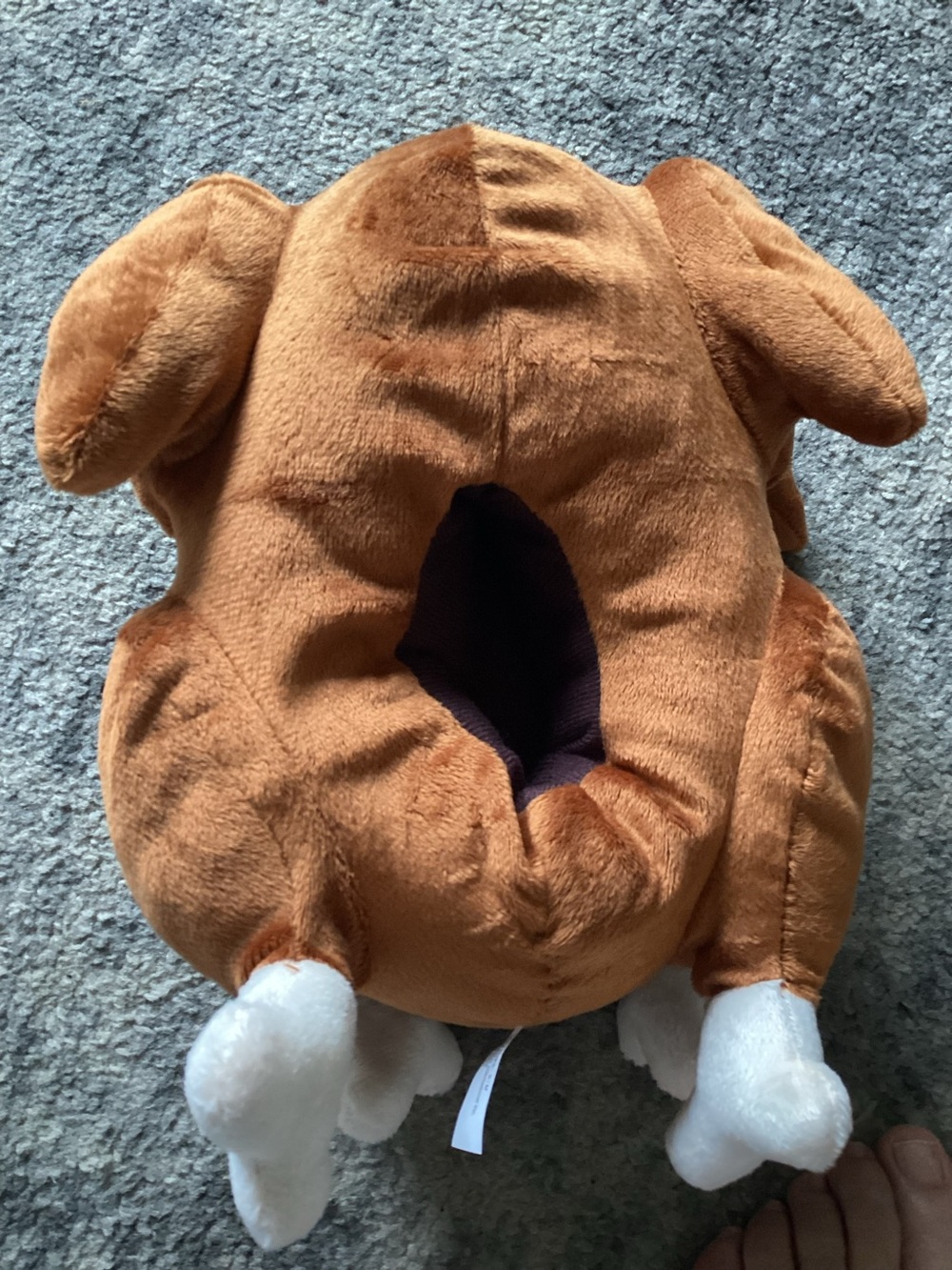 Thanksgiving Turkey Plush Slippers Adult S / M Brown Novelty Costume Holiday
